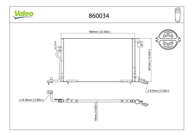 VALEO 860034 | Kondenser (Citroen Berlingo / Zx-Peugeot 306 / Partner)