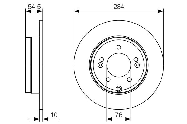 BOSCH 0986479T49 | Fren Diski I-30 15= / Sonata 06-10 / I-30 Sportwagon 15= Arka Düz Manuel El Frenlı 284-5 | 2 Adet