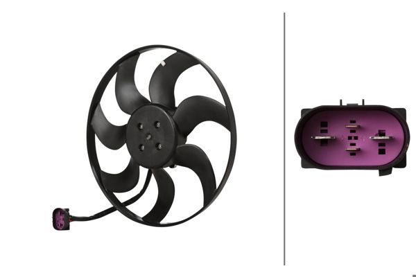 HELLA 8EW366420-421 | Fan Motoru 250W 392mm Ameo 17 > Polo 10 > A1 11 > 18 Ibiza 13 > 17 Toledo 13 > Fabia 11 > Rapid 13 >