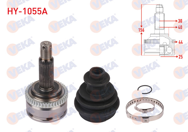 VEKA HY-1055A | Aks Kafası Sol-Sağ On Dıs ABS li 46 Dıs Uzunluk 146mm Hyundai i30 (Fd) 1.4İ A-T / M-T 2007-2011