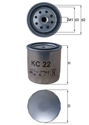 MAHLE KC22 | Yakıt Filtresi (Om615, Om616, Om617) C123 81 > 85 W460 79 > 87 W123 79 > 85 S123 79 > 85
