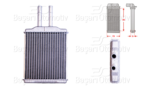 WISCO 2143132-00 | Kalorifer Radyatörü Brazing 198X187 mm Chevrolet Epica (Kl1_) 2.0 05-11 Evanda 05-06