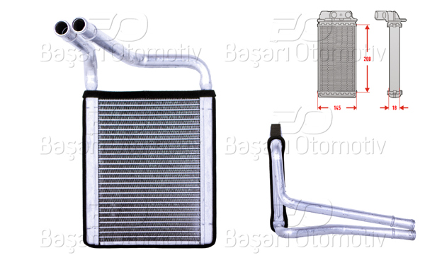 WISCO 3133006-00 | Kalorifer Radyatörü Brazing 150X220 mm Kia Rio 2 (Jb) / Prıde 1.4 16V 1.5Crdı 1.6Cvvt 05-11