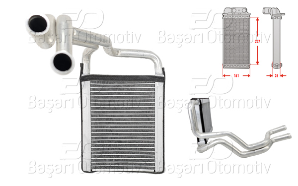 WISCO 3133007-00 | Kalorifer Radyatörü Brazing 151X208 mm Hyundai Elantra 4 Sedan (Hd) / Avante 2.0 Cvvt 06-10