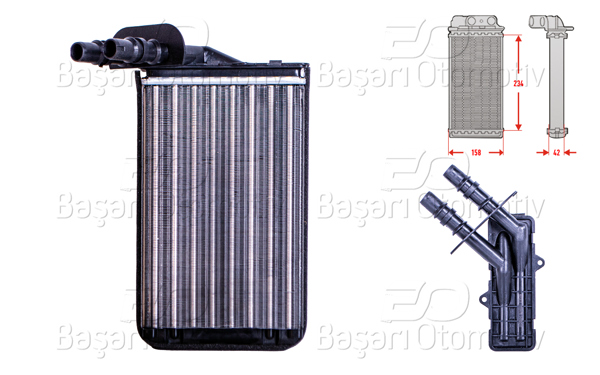 AUTOLUX 3143007-22 | Kalorifer Radyatörü Mekanik Mt-At 234X158x42 mm Renault Clio 2 Sym 1.2 1.4 1.5 1.6 16V 98 >