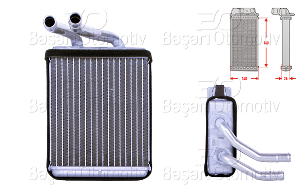 WISCO 3143204-00 | Kalorifer Radyatörü Brazing Mt 166X170 mm Hyundai H100 2.4 2.5 Tdıc 2.6 D Porter 2.5 TD 2.5 TD 94 >