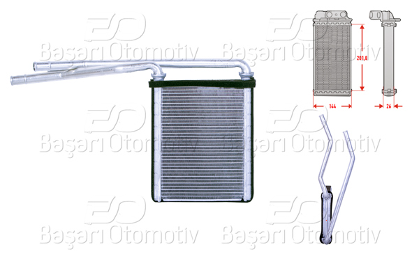WISCO 3143219-00 | Kalorifer Radyatörü Brazing 144X197 mm Toyota Yaris 1.0 1.33 1.8 1.4 05 >