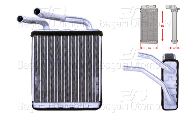 WISCO 3143230-00 | Kalorifer Radyatörü Brazing 166X164 mm Hyundai H100 Box 2.5 D 2.4 2.5 TD 93 >