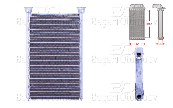 WISCO 3143249-00 | Kalorifer Radyatörü Brazing 148X255 mm BMW 1 116D 120D 120I 130I 2003 >