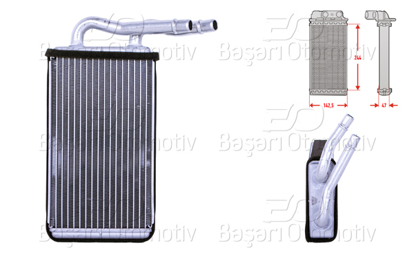 WISCO 3143251-00 | Kalorifer Radyatörü Brazing 245X145 mm Ford Transit Box 2.0 Dı 2.3 2.4 Dı 2000 >