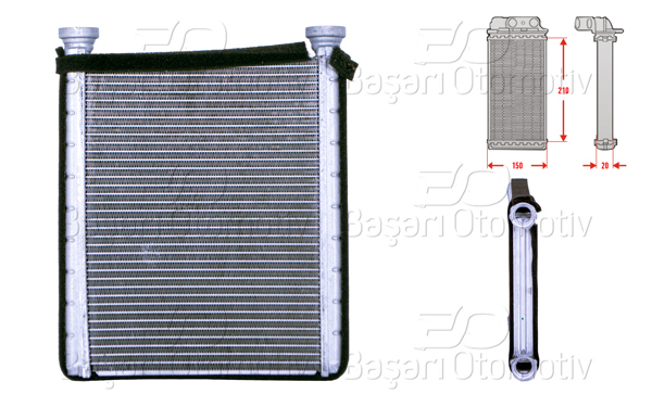 WISCO 3143547-00 | Kalorifer Radyatörü Brazing 146X222 mm Toyota Corlla 1.4 Wt1.6 1.8 Wt2.0 D 02 >