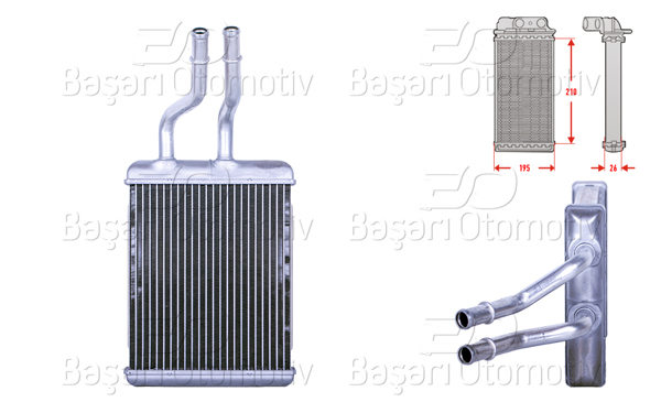 WISCO 3143567-00 | Kalorifer Radyatörü Brazing 210X184 mm Alfa Romeo 147 1.6 16V 156 1.9 JTD Gt1.8 Ts 1.9 JTD 2.0 Jts 3.2 Gta 00 >