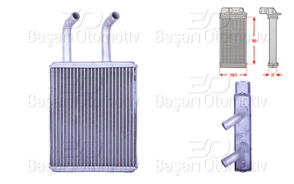 WISCO 3143589-00 | Kalorifer Radyatörü Brazing 185X166 mm Kia Pregıo (Tb) 2.7 D 97 >