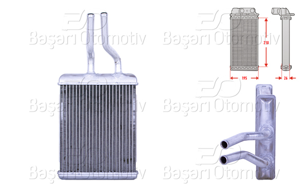 WISCO 3143592-00 | Kalorifer Radyatörü Brazing 210X188 mm Alfa Romeo 156 (932_) 1.6 16V 97-05 2.0 16V T.Spark 97-02 156 Sportwagon (932_) 1.6 16V 00-06