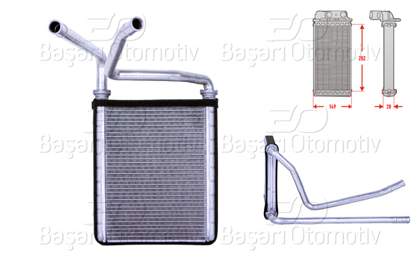 WISCO 3143604-00 | Kalorifer Radyatörü Brazing 154X220,6 mm Toyota Corolla 05-08