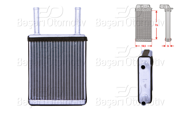 WISCO 3143606-00 | Kalorifer Radyatörü Brazing 180X163 mm Mazda 626 3 Sedan,Hb,Sw (Gd) 2.0 16V 87-92