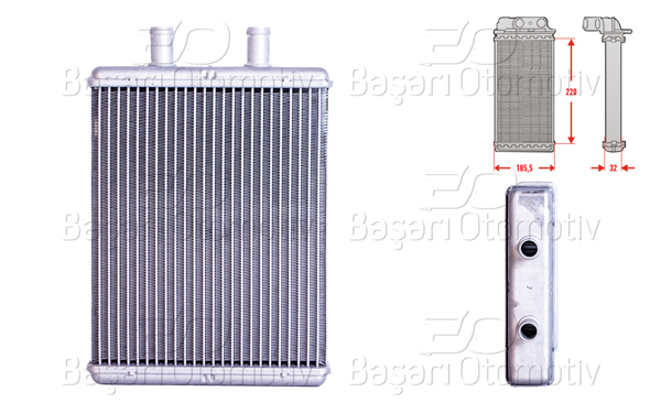 WISCO 3143617-00 | Kalorifer Radyatörü Brazing 220X185 mm Iveco Daily 4 35S14, 35S14 06-11 Daily V 11-14