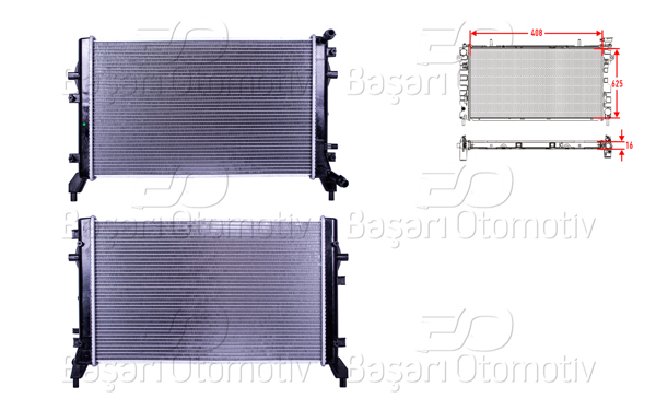 WISCO 1113321-00 | Su Radyatörü Brazing Mt 625X408x16 VW Golf5 Passat1.4 Tsı 07 >
