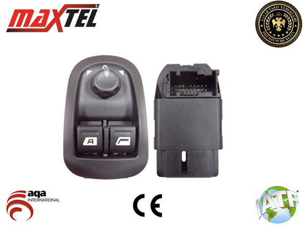 MAXTEL 182 11 002 | Cam Kaldırma Anahtarı 17 Pin Çiftli Kasalı Peugeot 206 96-08, 206 + 09= >