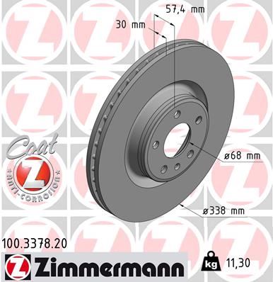 ZIMMERMANN 100.3378.20 | Fren Diski Ön A4 A5 A6 A7 Q5 2015-> 0986479F25