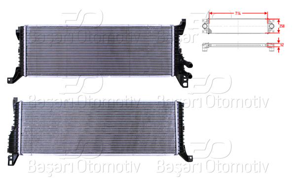 WISCO 1114145-00 | Turbo Radyatörü (Intercooler) 714X258x52 VW T6 Multıvan 6 2.0 TDI 15 >