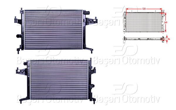 AUTOLUX 2113008-22 | Su Radyatörü Mekanik Mt 540X378x23 Opel Corsa C 1.4 16V Z14xe 00 >