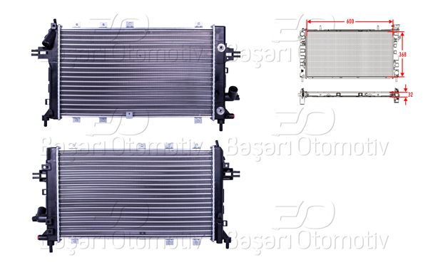 AUTOLUX 2113078-22 | Su Radyatörü Mekanik At 600X368x23 Opel Astra H 1.9Dtı Otomatik Klimalı 05 >