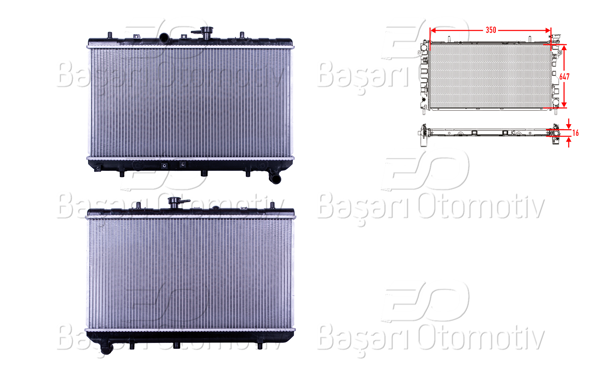 WISCO 3113216-00 | Su Radyatörü Brazing Mt 350X647x16 Kia Rio 1.3. 1.5 01-05 3
