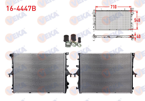 VEKA 16-4447B | Su Radyatörü Brazing Audi Q7 (4Lb) 3.0 TDI 2007-2015-/ Porsche Cayenne (9Pa) 3.0 TDI-3.2-3.6-4.5-4.8 2003-2010 / Volkswagen Touareg (7La) 2.5 R5 TDI-3.0 V6 TDI-3.2 V6-5.0 V10 TDI A-T 2002-2010