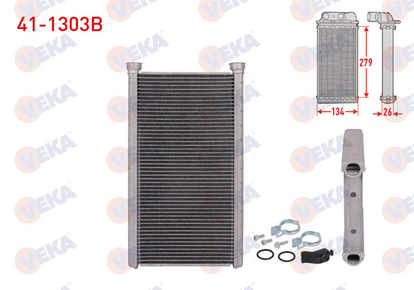 VEKA 41-1303B | Kalorifer Radyatörü Brazing (5.5mm Fin) Audi A6 (4G2) 2010-/ A7 (4Ga) 2010-/ A8 (4H2) 2009 -