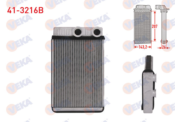 VEKA 41-3216B | Kalorifer Radyatörü Brazing Chevrolet Cruze (J300) 1.6-2.0 CDI 2009-2014 / Opel Insignia A 1.6 CDTI-1.6 T-2.0 CDTI 2015-/ Meriva B 1.3 CDTI-1.4İ-1.7 Cdtı2010-2013