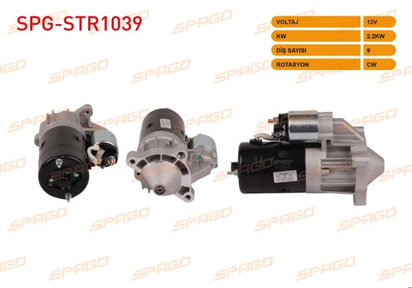 SPAGO SPG-STR1039 | Marş Motoru 12V 2.2Kw 9 Dıs Cw (Str5150) Ducato 94-02 / Boxer 94-04 / Jumper 94-04 (2.5 D Araclar İçin)