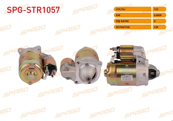 SPAGO SPG-STR1057 | Marş Motoru 12V 0.8Kw 9 Dıs Cw (Str3005) Renault R12 T / Ts / Gts 1972-1998