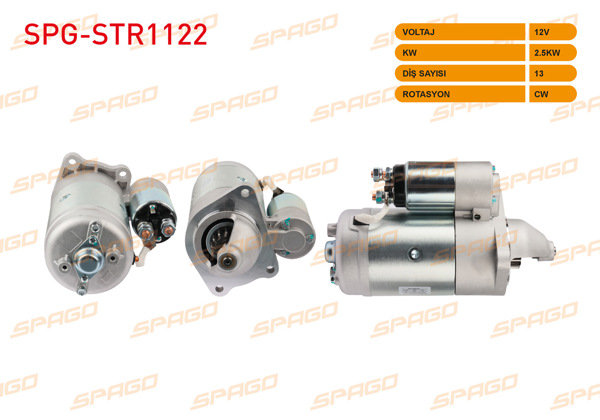 SPAGO SPG-STR1122 | Marş Motoru 12V 2.5Kw 13 Dıs Cw (Str4660) Ford Transit (T12, T15) 92-00