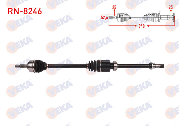VEKA RN-8246 | Komple Aks Sağ On 940mm Renault Megane IV 1.6 16V A-T Cvt 2016 -