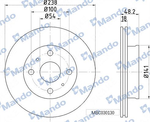 MANDO MBC030130 | Disk On <92 Corolla *Ae92* | 1 Adet