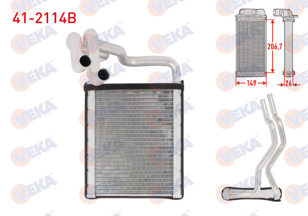 VEKA 41-2114B | Kalorifer Radyatörü Brazing Hyundai i30 (Fd) 1.6 CRDI 2007-2011