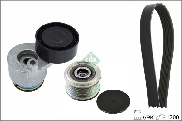 INA 529051120 | V Kayış Kit 5Pk1200 + 534014130 + 535010210 Renault Clio II Megane II 1.5 DCI K9k