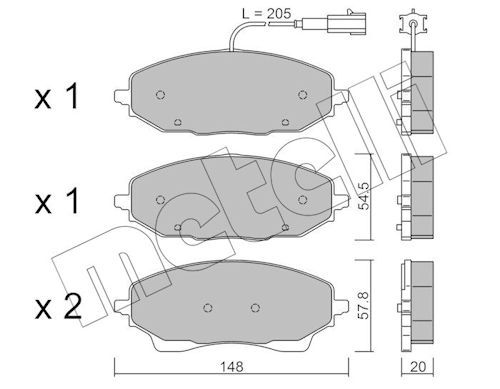 METELLİ 22-1378-0 | Fren Balatası Arka (Fiat Ducato 2.2 D 21-Peugeot Boxer Citroen Jumper 2.2 Bluehdı 23 -)