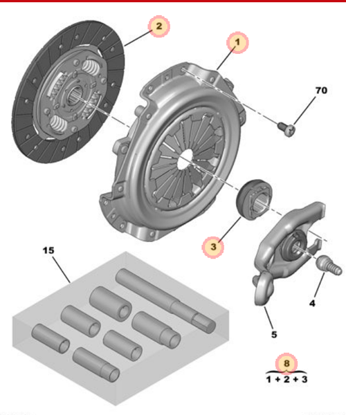 MOPAR (PSA) 2052.86 | Debriyaj Kiti Tu3jp (1.4 8V) Ma Şanzıman 1007 206 207 307 C2 C3 C3 II C3 (A51) C3 Plurıel