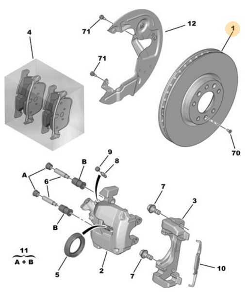 MOPAR (PSA) 4249.K1 | Fren Diski Ön / Ds7-308 II C5 Air-Grandland X (Tek-X2) | 1 Adet