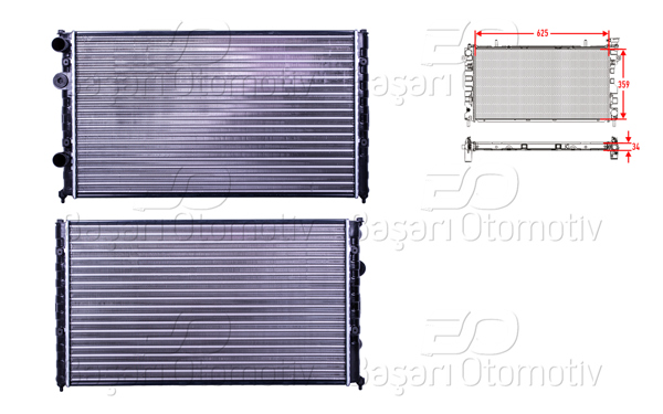 AUTOLUX 1113034-22 | Su Radyatörü Mekanik Mt 625X378x23 VW Caddy Polo Classic Seat Cordoba Ibiza 1.4 1.6 1.8 1.9 Sdı TDI 93 >