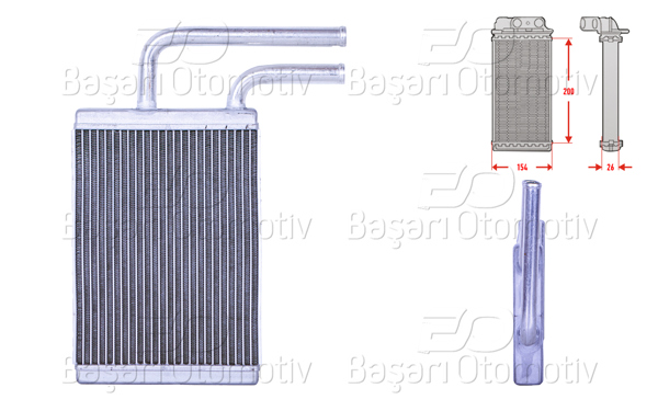 WISCO 3143206-00 | Kalorifer Radyatörü Brazing 199X159 mm Mitsubishi Lancer 7 1.3 1.6 2.0 Outlander 1 2.0 2.4 03 >