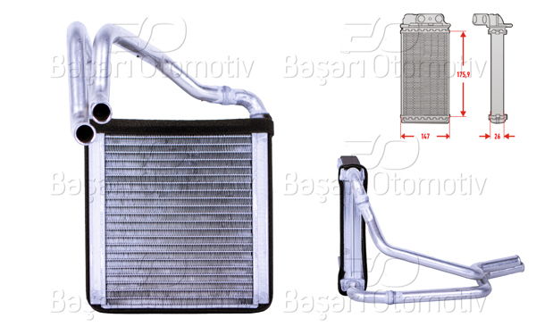 WISCO 3143217-00 | Kalorifer Radyatörü Brazing 147X176 mm Honda Jazz 09-12