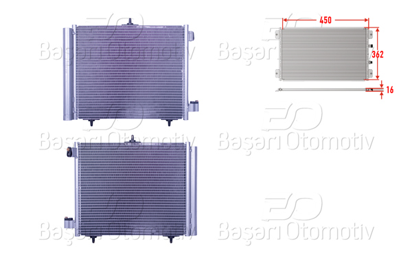 WISCO 3143033-00 | Klima Radyatörü 450X362x16 Citroen C2. C3. C4 Cactus. Ds302 > . Peugeot207. 208