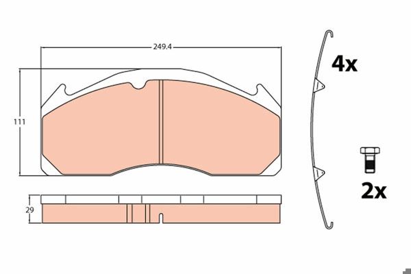 TRW GDB5085 | Fren Balatası Ön Volvo Fh12 Bm 02 -