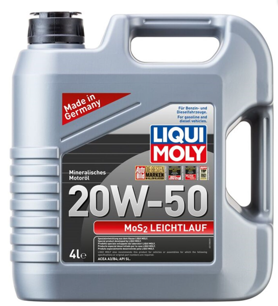 LIQUI MOLY 20W50 Mineral Motor Yağı MoS2'li LEICHTLAUF 4 Litre (21358)
