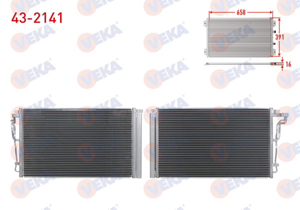 VEKA 43-2141 | Klima Radyatörü Hyundai Elantra (Md,Ud) 1.6 D-Cvvt 2015 -