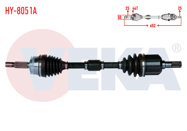 VEKA HY-8051A | Komple Aks Sol Ön ABS li 44 Dıs Uzunluk 652mm Hyundai Elantra 1.6İ A-T / M-T 2001-2007