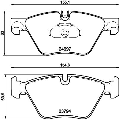 HELLA 8DB355014-351 | Fren Balatası Ön BMW F10 F11 11 >